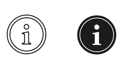 Information Icons: Outline 'i' and Filled Black Circle