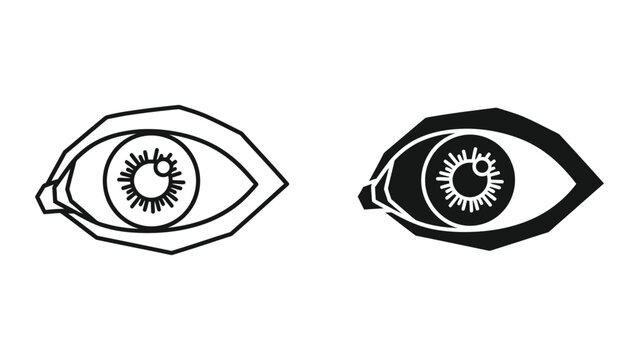 Detailed Human Iris Eye and Optical Vision Symbol