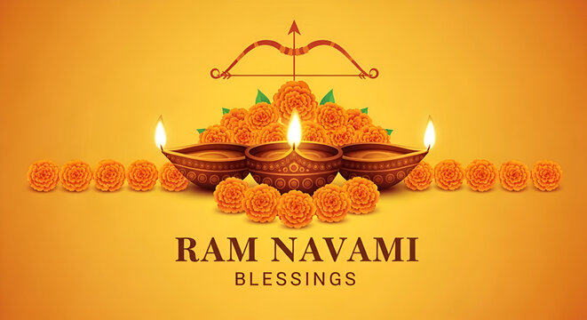shree ram navami blessings background design. 