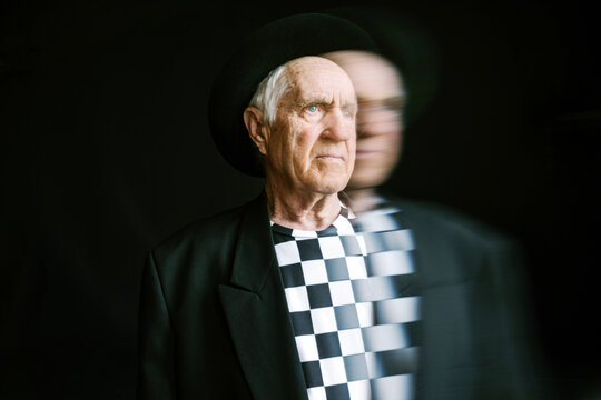 Man in hat with blur effect
