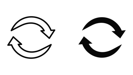 Refresh and Reload Arrows Icon Set for Updating and Circular Processes