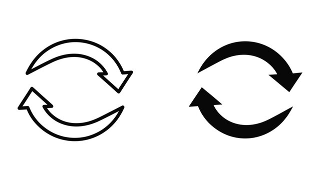 Refresh and Reload Arrows Icon Set for Updating and Circular Processes
