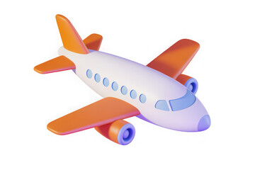 Naklejka premium Colorful 3D Toy Propeller Airplane Isolated on White Background.png