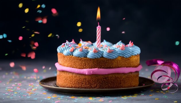 Gateau Anniversaire Avec Une Bougie