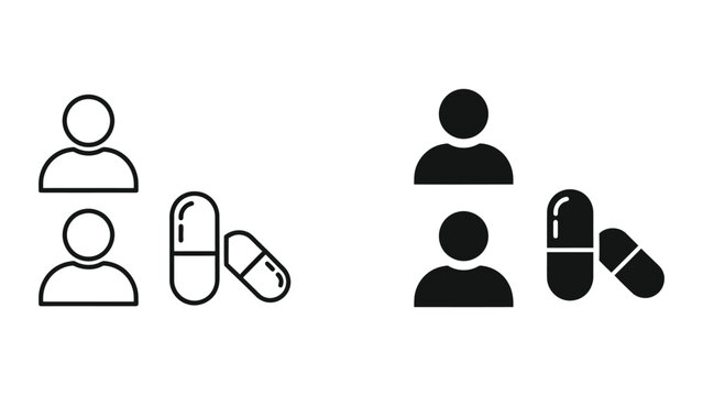 Patient Medication and Medical Care Icon Set