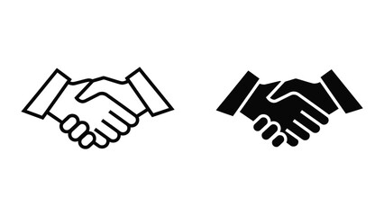 Obraz premium Business Handshake Icon Set for Partnership and Agreement Symbols