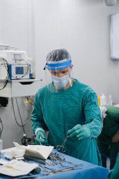 Male doctor during the surgery