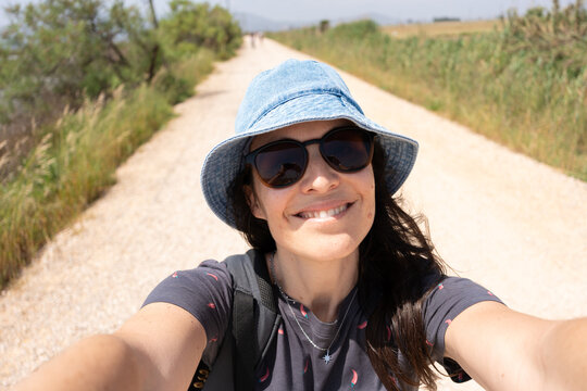 Woman selfie, summer portrait