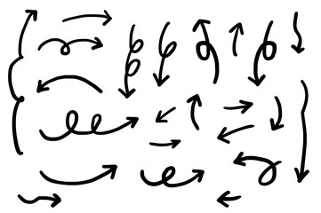 シンプルな曲線矢印セット