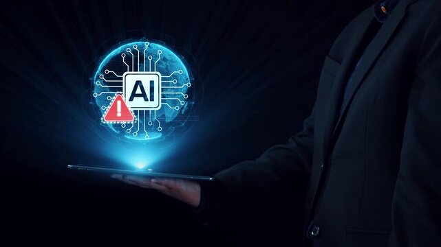 AI interface showing prompt error warning and system alert. AI prompt failure can lead to incorrect output or hallucination. Managing AI prompt error is crucial in safe AI deployment. Elide