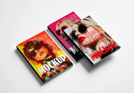 Hardcover Book Cover Mockup with Fashion Photography Design