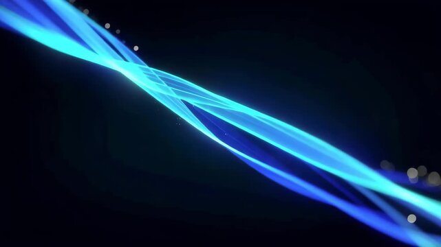 Intersecting light beams creating a sharp neon blue pattern against a dark background for professional marketing templates.