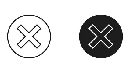 Obraz premium Circular Close and Delete Button Icon Set