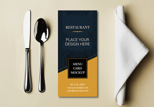 Elegant Restaurant Menu Card Mockup