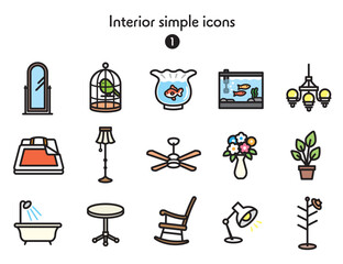 シンプルアイコン集 インテリア © Armadilloz