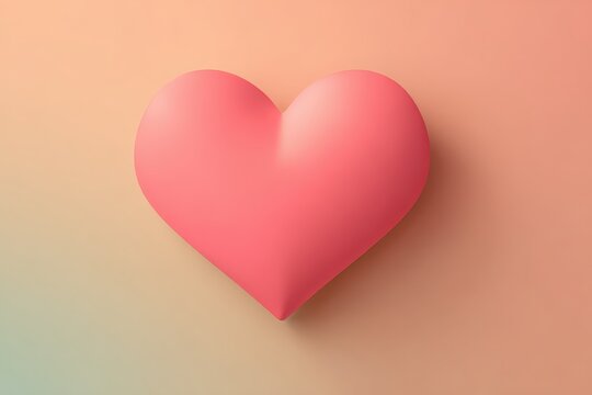 Simple Pink Heart Shape on Soft Background