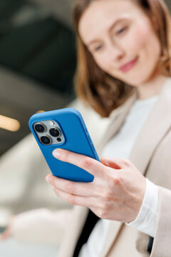 Detail Shot of Professional Woman Using Mobile Phone