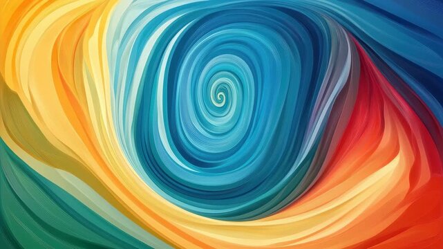 Colorful swirling pattern creates a mesmerizing visual effect resembling ocean waves during sunrise at a serene beach