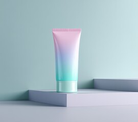 Pastel Cosmetic Tube on Modern Display Stand