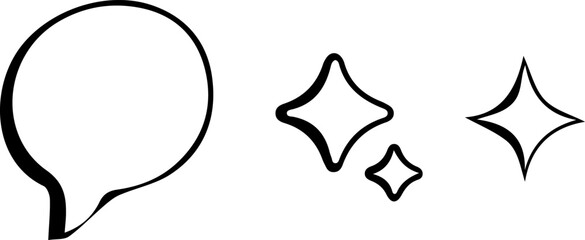 Simple vector illustration of a speech bubble with sparkling stars, perfect for adding emphasis or a sense of magic to your designs © Choirul Anwar