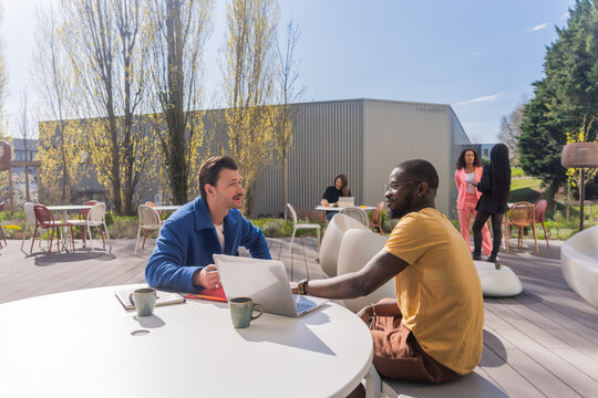 Outdoor Office Meeting In Spring
