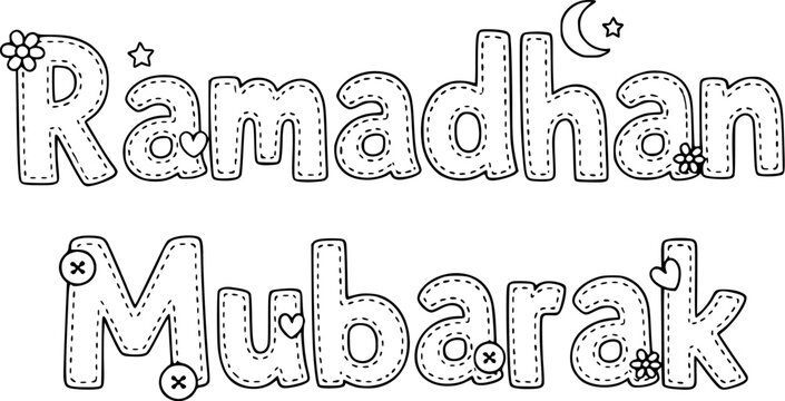 Ramdhan mubarak hand drawn alphabet