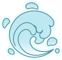 Fototapeta premium Illustration of Blue Water Splashes vector shape
