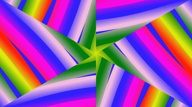 Vibrant Rainbow Star Pattern Animation.