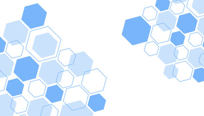 Abstract blue hexagon shape for frame illustration design