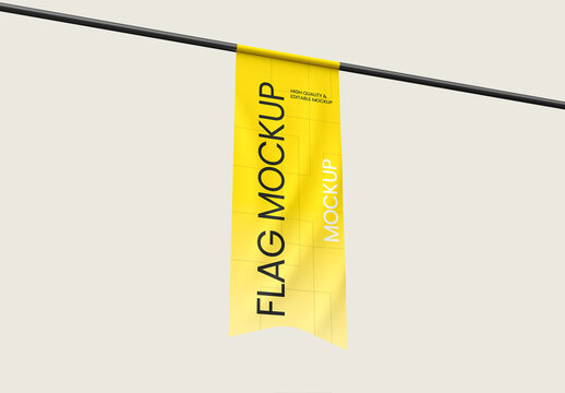 High-Quality Hanging Flag Mockup