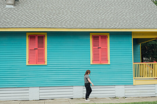 Woman Walking in Algiers Point New Orleans