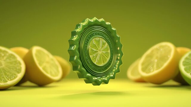 Fresh Lemonade Concept with Bottle Cap
