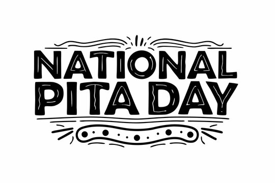 National Pita Day Mediterranean Food Vector, Flat Design Illustration
