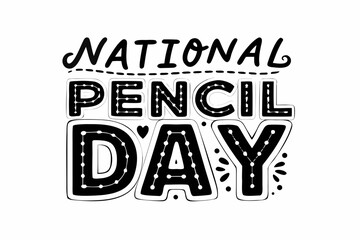 Obraz premium National Pencil Day Writing Tool Vector, Creativity and Education Concept