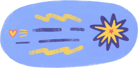 Cute Stars on Sky Blue Background Oil Pastel Hand Drawn Space Illustration © AGIN