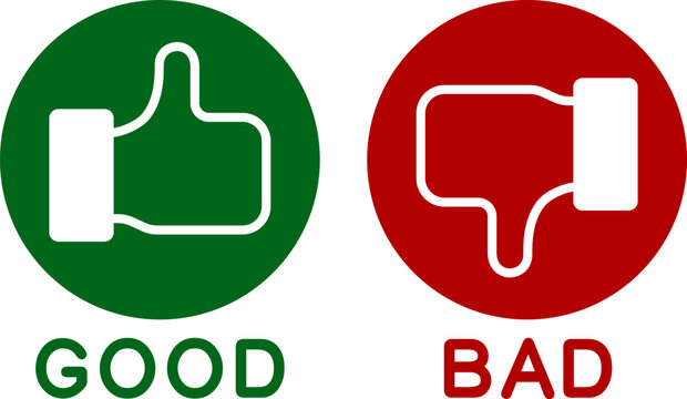 GOODとBADのアイコン（Thumbs up and thumbs down icon set.）
