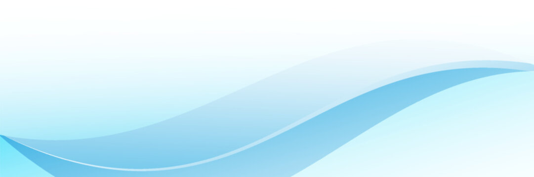 Abstract blue gradient curved frame template for business on a white background. Dynamic flowing blue gradient wave decoration.