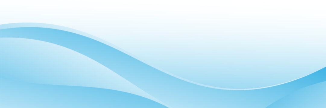 Abstract blue gradient curved frame template for business on a white background. Dynamic flowing blue gradient wave decoration.