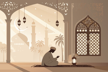 Showcasing Calm And Peaceful Prayer Time Warm Elegan Beautiful High-Quality Stock Image