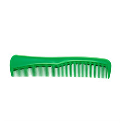 Green plastic comb on white background, st patrick's day symbol isolated on transparent background