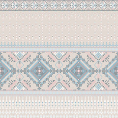 Seamless Pastel Tribal Geometric Pattern