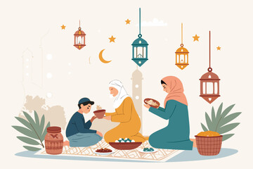 Vibrant Warm Togetherness Muslim Community During Rama Professional Photo