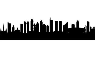 Fototapeta premium Modern Office Building or Apartment Skyscraper Line Art Icon for Urban Real Estate