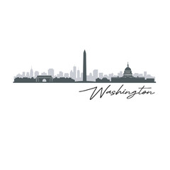 Fototapeta premium washington city skyline silhouette