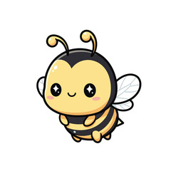 Obraz premium Cute Baby Honey Bee Character with Big Expressive Eyes