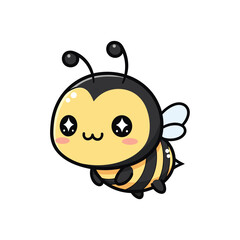 Obraz premium Smiling Little Bee Mascot for Children's Garden Themes