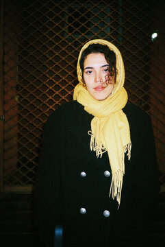 Candid and introspective portrait with direct flash
