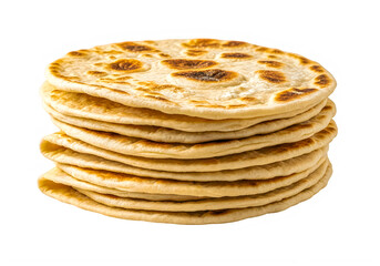 Stack of toasted flatbreads PNG transparent background