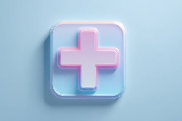 Obraz premium Soft Pastel Medical Cross Icon