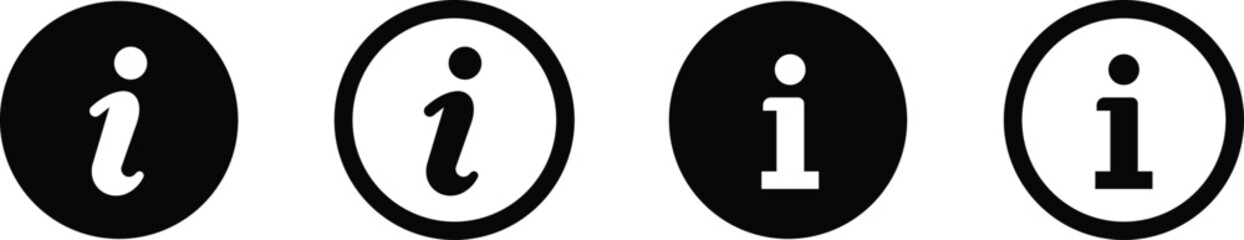 Info icons set. Information icon collection. Info button. Info symbol flat style - stock vector